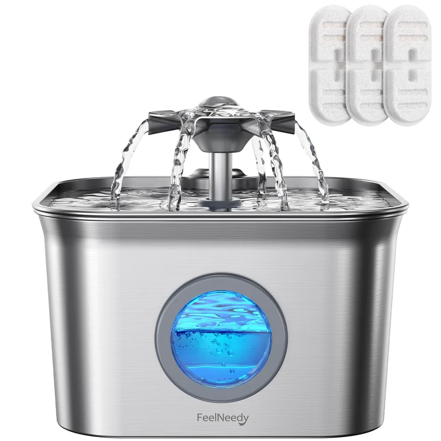 FEELNEEDY 2,8 L de acero con 3 filtros incluidos