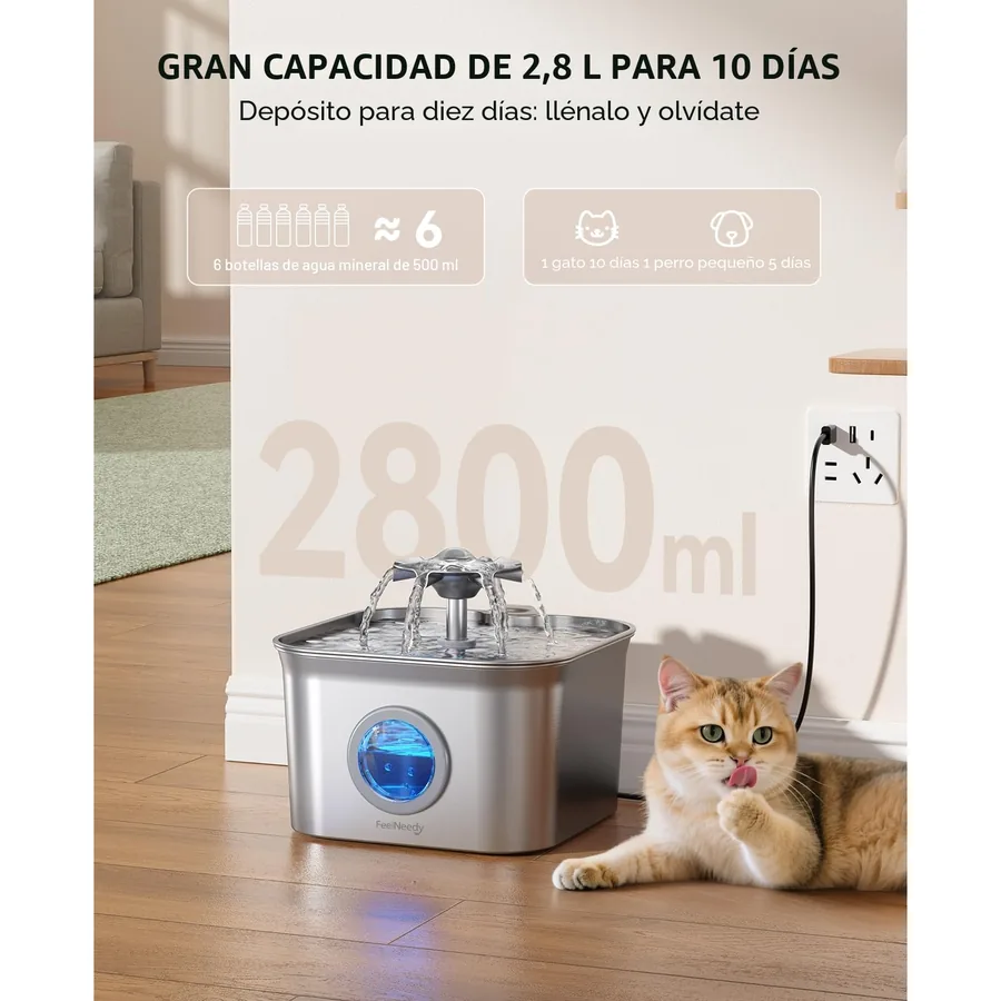FEELNEEDY 2,8 L de acero con 3 filtros incluidos — imagen 2