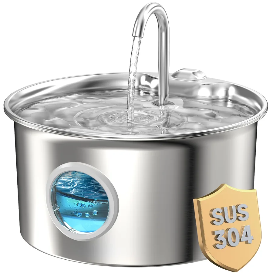 Fuente INOX 2,6 L con ventana de nivel de agua