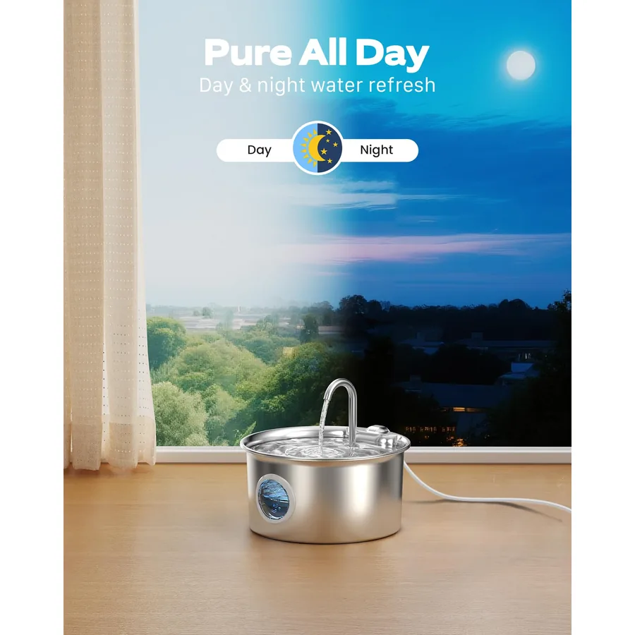 Fuente INOX 2,6 L con ventana de nivel de agua — imagen 4